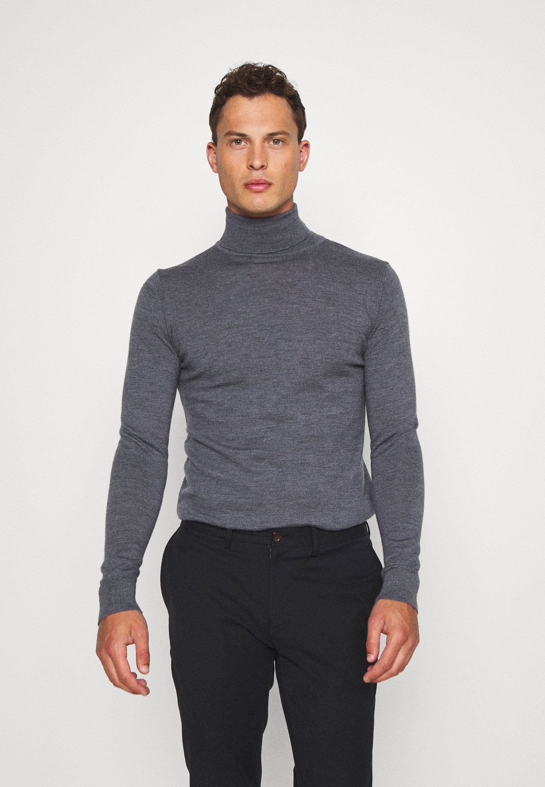 Kronstadt JOHANNES ROLL NECK Strikkegenser anthracite Farah GOSFORTH ROLL NECK EXTRA - Strikkegenser - rich grey