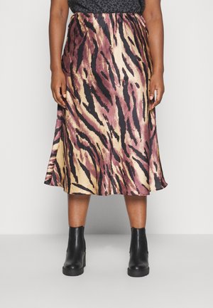 Pieces Curve PCMONALISE MIDI SKIRT - A-linjainen hame - chicory coffee