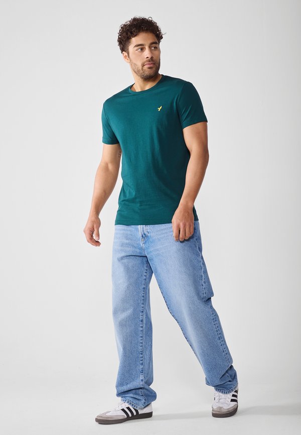 BASIC SLIM EMBROIDERY T SHIRT - Basic T-shirt - dark sea3