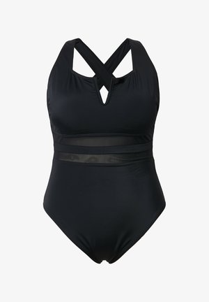 Studio Untold SHEER STRIPED - Badeanzug - black