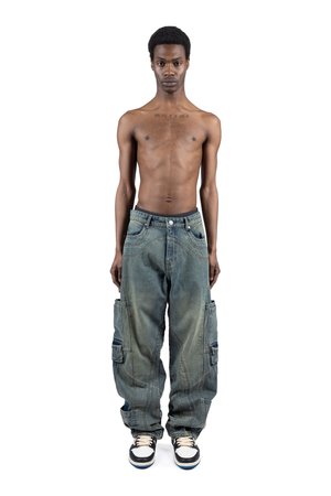 FAVELA CUTLINE - Loose Jeans - vintage blue