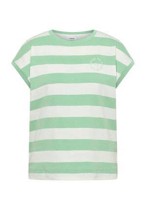 Cecil, T-SHIRT MIT STREIFEN UND PRINTDETAIL - Camiseta estampada - juicy lime