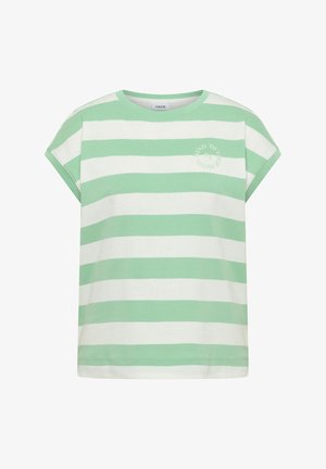 Cecil, T-SHIRT MIT STREIFEN UND PRINTDETAIL - T-shirts print - juicy lime