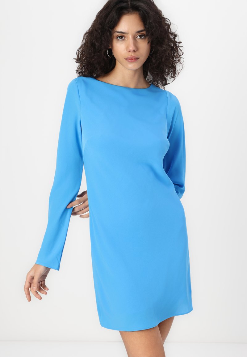 aurelia dress steel blue Women's Sequin Crossover Front Column Gown in Blue main image 0