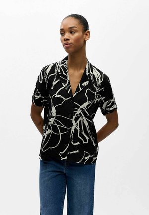 Object BEDRUCKTES REVERSKRAGEN - Blusa - black
