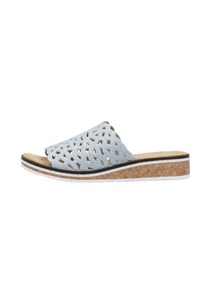 Pantolette flach - blau