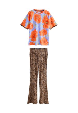 Never Fully Dressed POPPY LEOPARD PRINT FLARE SET   - Pizsama szett - orange