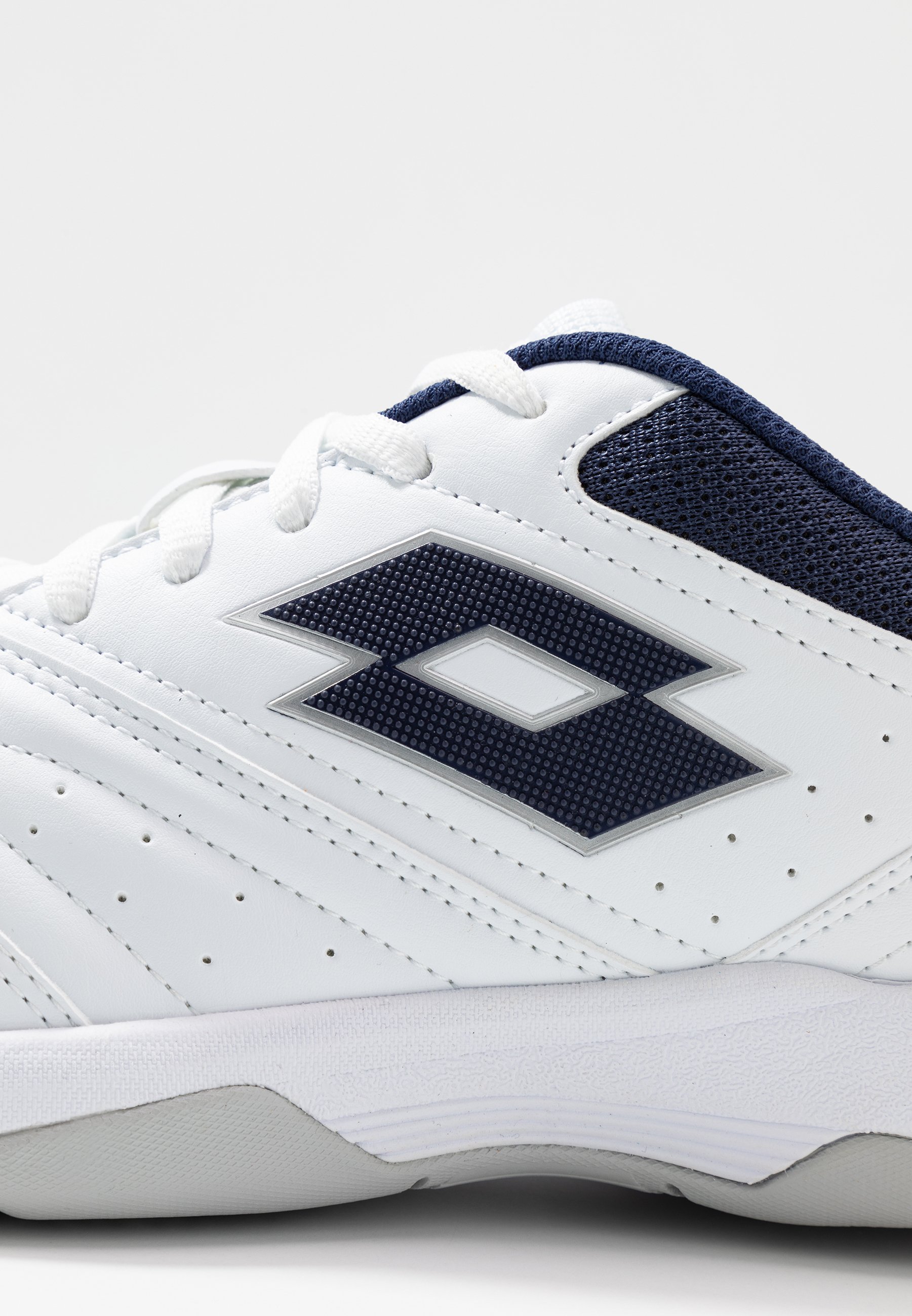Lotto COURT LOGO XVIII - Tennisschoenen voor kleibanen - all white/navy  blue/wit - Zalando.nl