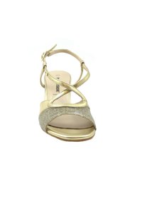 Scarpe Valleverde D&eacute;collet&eacute; Platino | Sandali Con Fibbia Lurex, Tacco 6cm, Made In Italy
