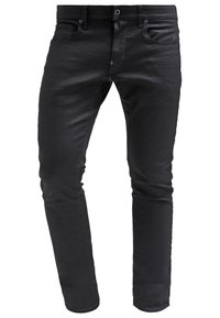 Zwarte slim-fit jeans van denim, met een gladde textuur, voorzakken en een klassieke vijf-pocketstijl.