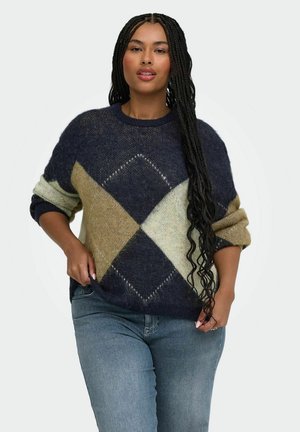 ONLY Carmakoma, CARNOEME LIFE O NECK - Pullover - night sky