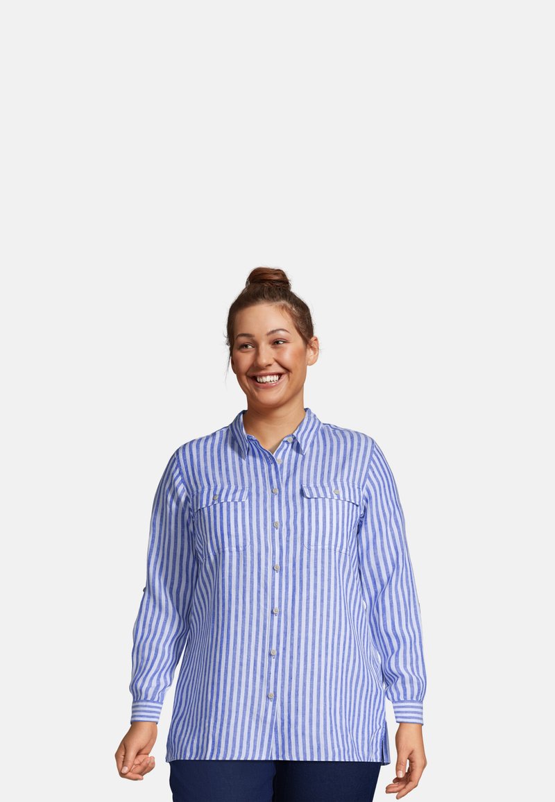 LANDS' END Buttondown blouse royal cobalt stripe/blue Zalando.de