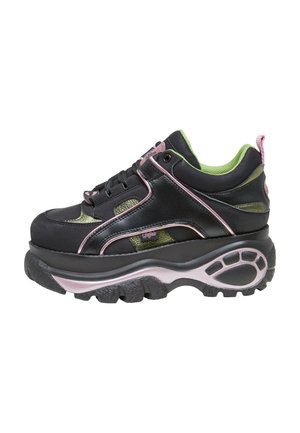 Trainers - black green rose