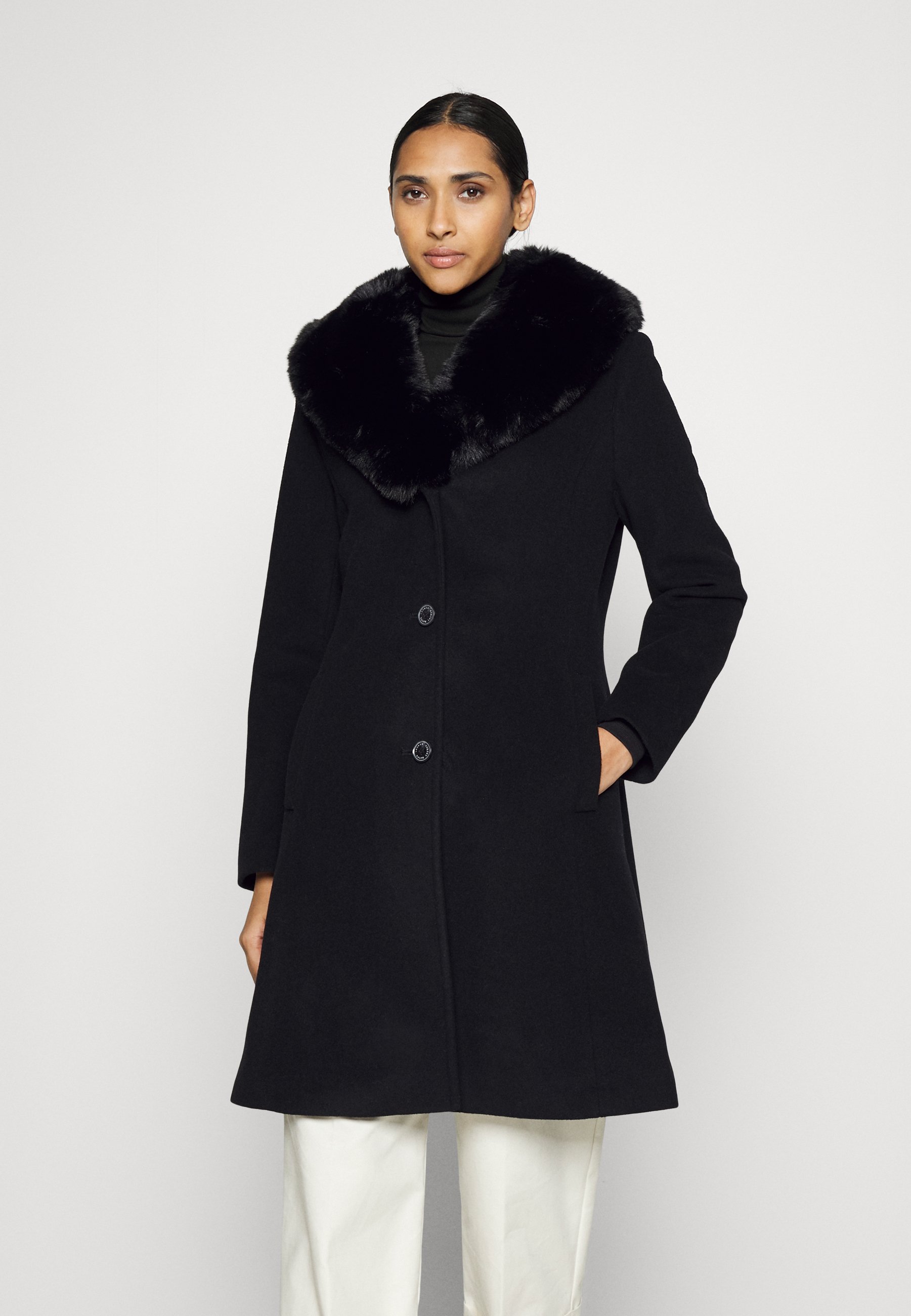 Lauren Ralph Lauren Lined Coat Classic Coat, Women's, Size: 12, Black
