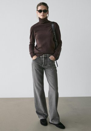 MID-RISE WIDE-LEG - Wide leg - dark grey