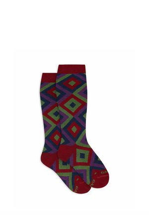LUNGHE FANTASIA ROMBI CONCENTRICI - Calze - dark red
