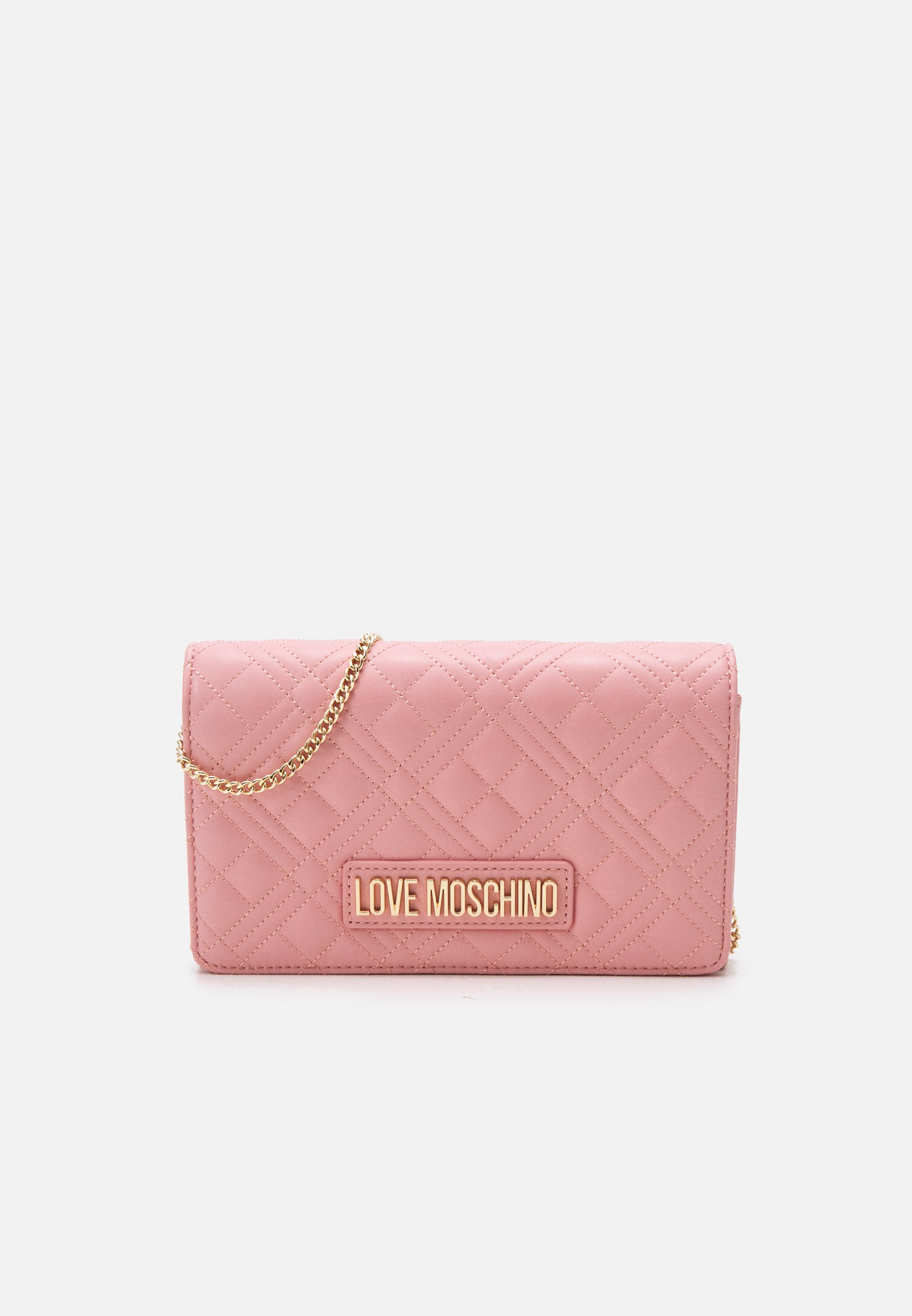 love moschino quilted crossbody bag in pink