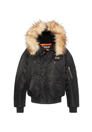 Schott BLOUSON SNORKEL N2B NOIR À CAPUCHE, COUPE OVERSIZE - Giacca invernale - noir