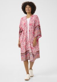 Cream KIMONO - Summer jacket - begonia pink flower