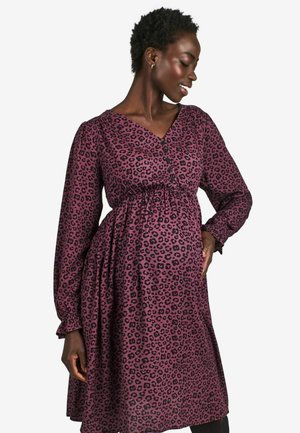 JoJo Maman Bébé ANIMAL V-NECK - REGULAR FIT - Nappali ruha - pink