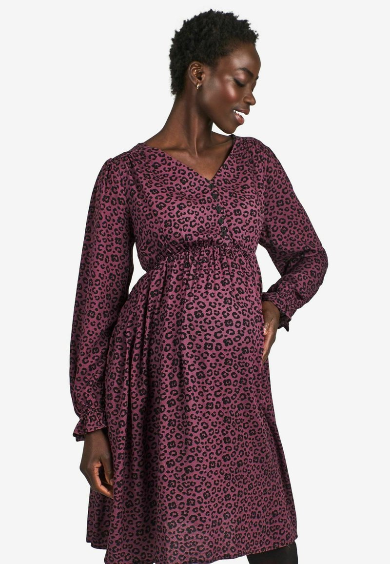 JoJo Maman Bébé ANIMAL V-NECK - REGULAR FIT - Kasdienė suknelė - pink