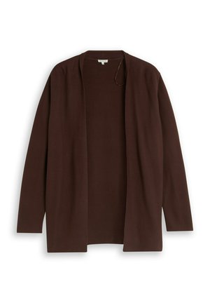 TOM TAILOR, KNIT STRUCTURED OPEN CARDIGAN - Strickjacke - java dark brown