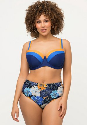 Ulla Popken FLORAL PRINT WIRED CUPS - Bikini - dark blue