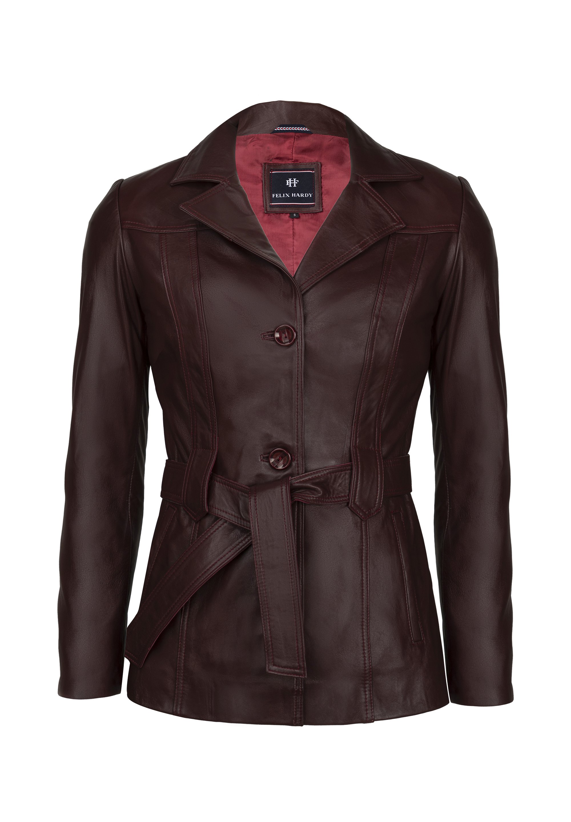 Felix Hardy Chaqueta de cuero bordeaux/burdeos