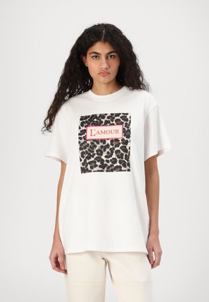 ONLFLEUR LIFE TEE - Tricou cu imprimeu - bright white