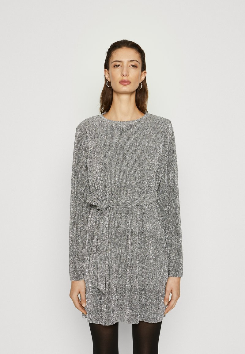 Selected Femme SLFKIMMIE LS GLITTER Jumper dress silver/silver