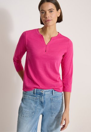 Cecil, 3/4-ARM SHIRT MIT SPLIT NECK UND ELASTIKSAUM - Blouse - pink flash