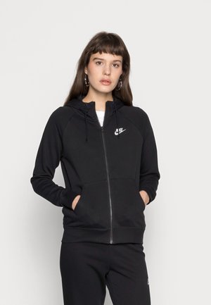 HOODIE - Zip-up sweatshirt - black/white