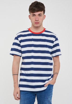 RIGHE - T-shirt con stampa - blue