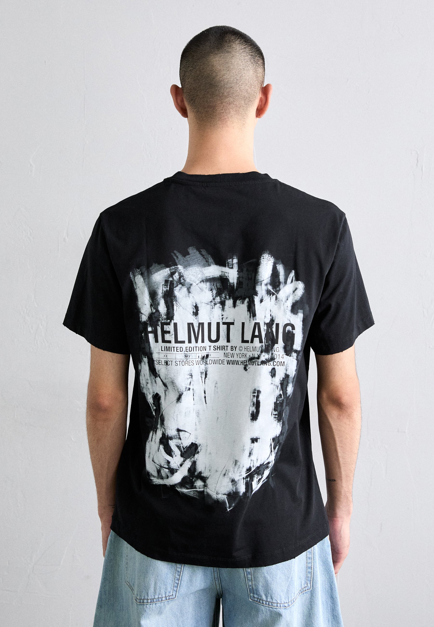 Helmut Lang SCRIBBLE - Print T-shirt - black/white/black - Zalando