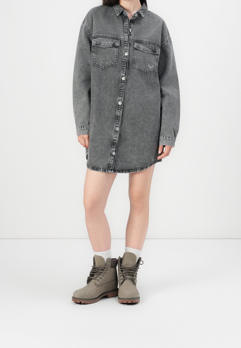 Roxy Denim dress - dark grey - (Pre-owned) - Zalando Roxy Denim dress - dark grey - (Pre-owned) - Zalando