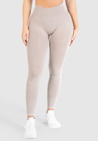 Smilodox BATIK PUSH SCRUNCH  HIGH WAIST SPORT FITNESS - Leggings - hellbraun