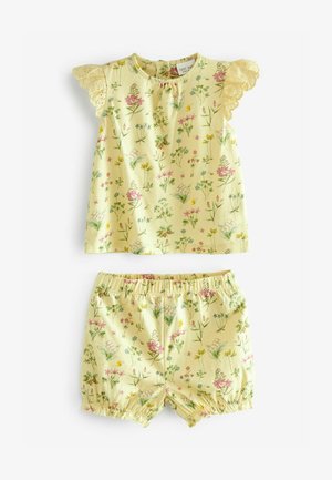 6 PIECE - Szorty - lilac & yellow print