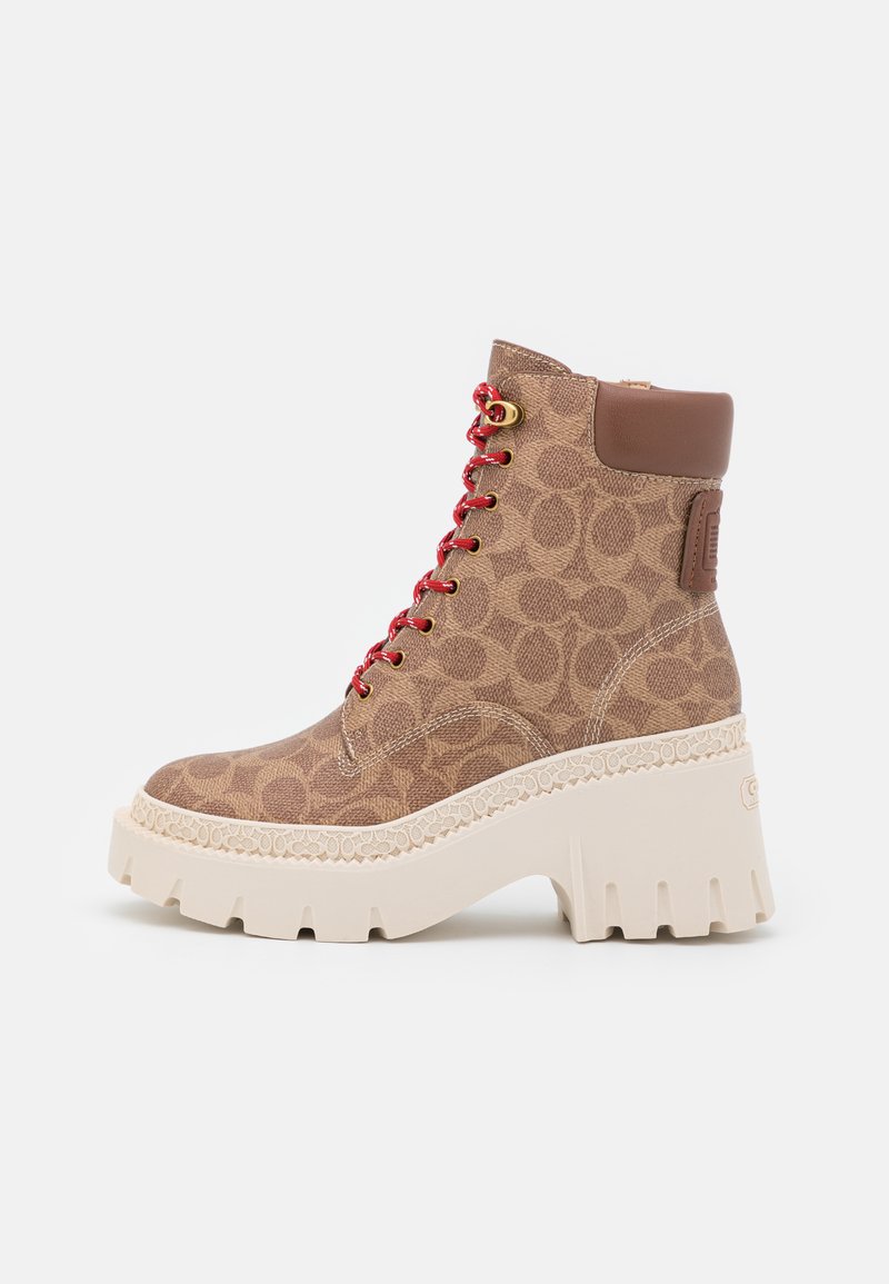 Coach Enkellaarsjes met plateauzool cognac Coach Enkellaarsjes met plateauzool cognac