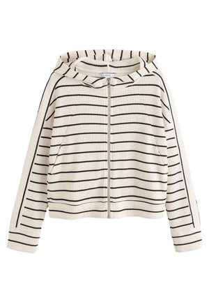 Next REGULAR FIT-TEXTURED WAFFLE ZIP THROUGH - Neuletakki - black white