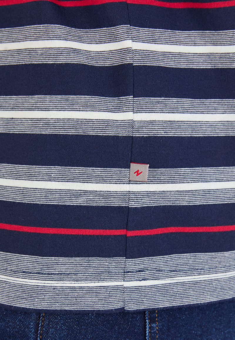 Damart À RAYURES MANCHES COURTES - Polo shirt - navy striped/blue - Zalando
