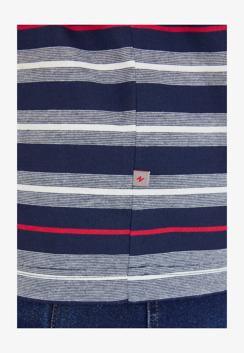 Da Amrt Example Damart À RAYURES MANCHES COURTES - Polo shirt - navy striped/blue - Zalando