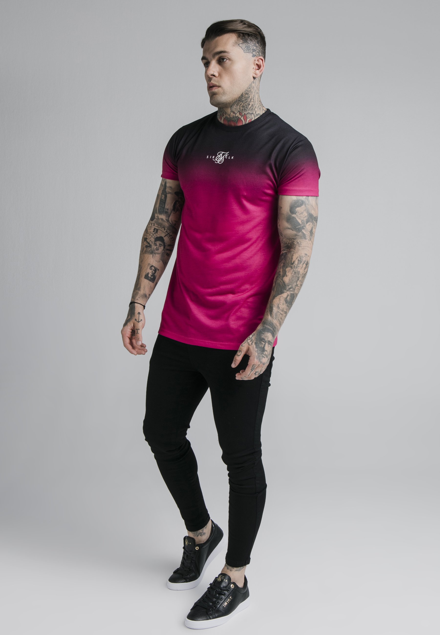 SIKSILK Camiseta estampada - black \u0026 pink/rosa - Zalando.es