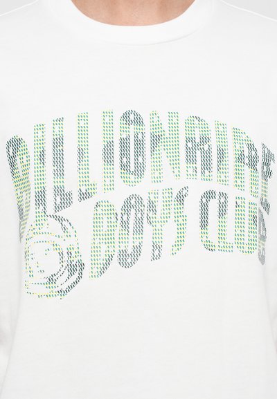 Tricou alb din bumbac cu text grafic punctat colorat "Billionaire Boys Club" și logo-ul astronautului. Design cu guler rotund.