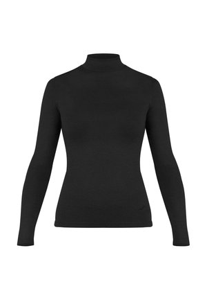 normani Outdoor Sports MERINOPULLOVER MIT STEHKRAGEN ROLLKRAGENPULLOVER FEINSTRICK WINTER WOLLPULLOVER  - Long sleeved top - schwarz