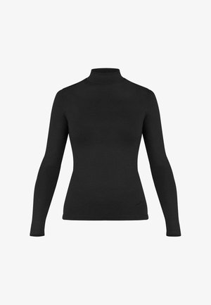 normani Outdoor Sports MERINOPULLOVER MIT STEHKRAGEN ROLLKRAGENPULLOVER FEINSTRICK WINTER WOLLPULLOVER - Long sleeved top - schwarz