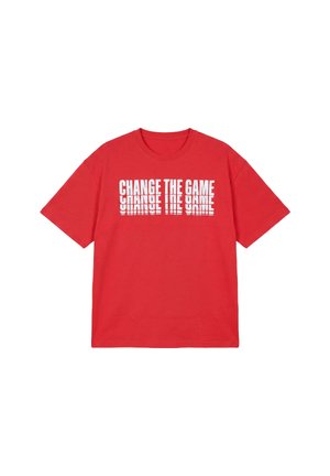 Project X Paris, T-SHIRT ILLUSION - T-shirt print - rouge   blanc