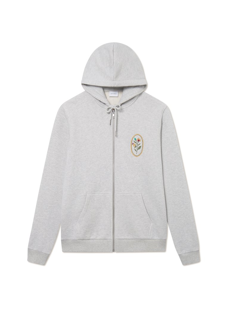 Les Deux GEOFFROY ZIPPER HOODIE - Φούτερ με φερμουάρ - snow