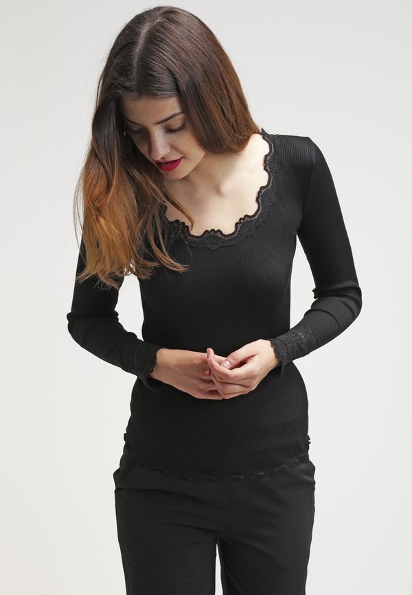 BENITA O NECK - Long sleeved top - schwarz