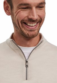 FALKE BASIC NEW MERINO HALFZIP - Maglione - beige mel