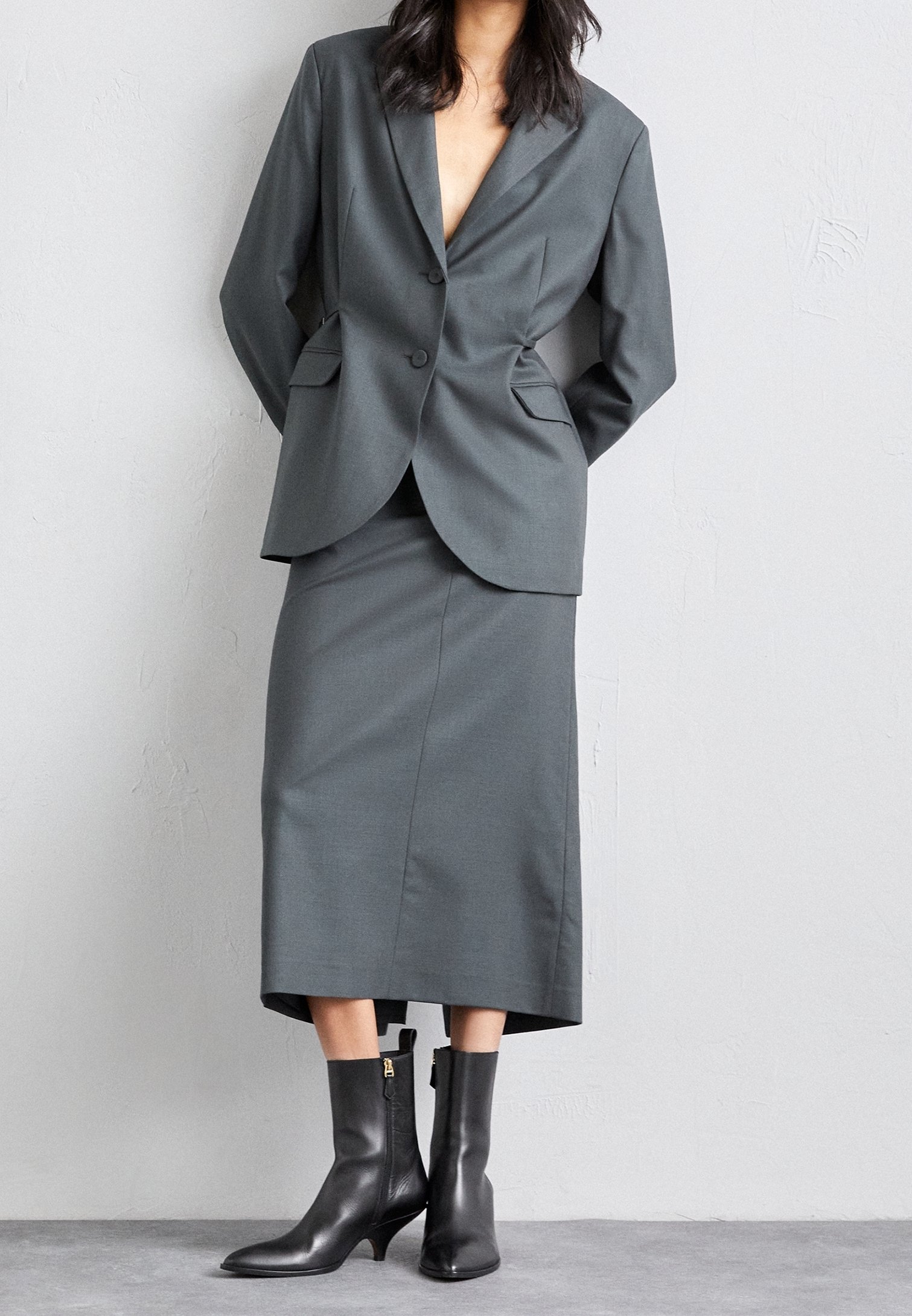 Holzweiler A-line skirt - dark grey - (Pre-owned) - Zalando.ie